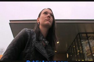 Pretty Slutty Brunette Fucked Hard Outside