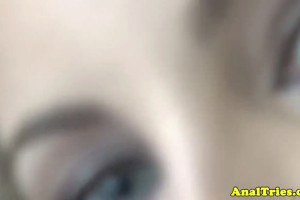Dazzling blonde amateur finally says yes to anal