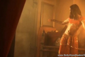 Bollywood girl performing erotic striptease dancing