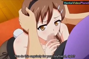 Gorgeous animbe babe receives creampie