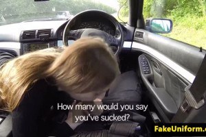 Sexy British amateur sucks and rides the policeman's dick