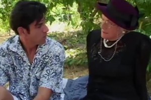Grey haired granny in nature fuck