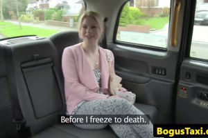 Gorgeous blonde lady fucked in a taxi