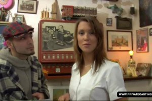 Sweet Hana gives head on cam