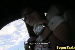 Pulled teen amateur with spex sucks and fucks in the cab