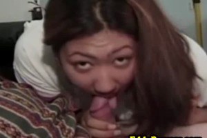 Retro Asian hottie with huge tits fucked after bj