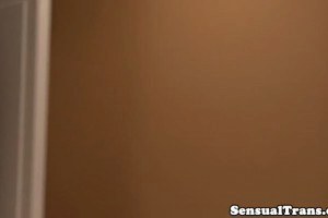 Transgender beauty has some passionate fun