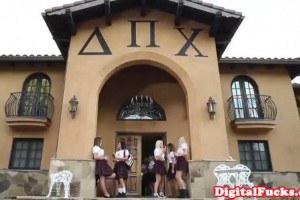 Hot college babe got into a wild pussypounding adventure