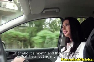 Hitchhiking Teen In Stockings Fucked In The Car