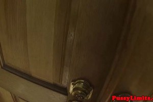 Brunette skank deeptrhoats before enjoying rough sex with maledom