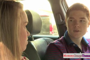 Tempestuous cougar fucked in teen threeway