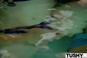 Anal pool party threesome TUSHY