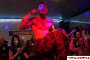 Smoking hot European bachelorettes enjoy strippers' cocks 