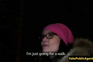 Pulled amateur with glasses sucks stranger's cock 