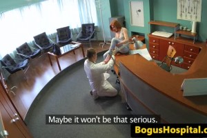 Real euro patient fucked on the desk by the horny doctor 