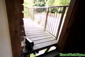 Sexy pick up babe with glasses squirts before getting fucked in public 