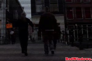 Lovely blonde hooker sucks client's dick before doggystyle 