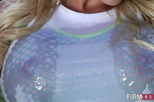 Cali Carter oiled up blonde temptress face jizzed after sex