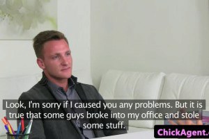 Hot porn talent scout pussy drilled at the office by newbie 