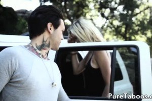 Haley Reed hitchhiking blonde cocksucking and gets pounded in 3way