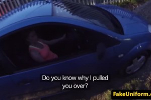 Police officer pulls over large breasted cutie to fuck her dick storage