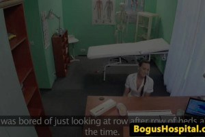 Medical man plows eurobabe nurse doggy style