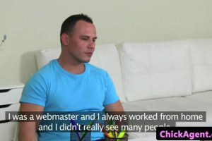 Hot agent licked and drilled by nonprofessional 