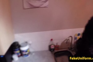 UK chick cockrides cop after double pov blowjob