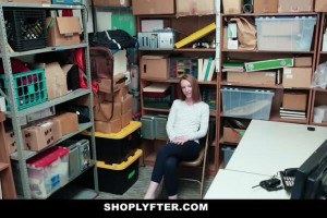 Skinny shoplifter fucked and spermed by securty agent 