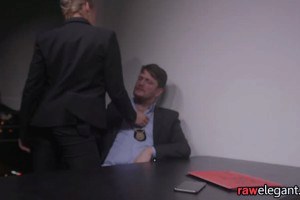 Blonde mom assfucked on the office desk 