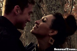 Bigbooty romantic trans spunks while asspounding