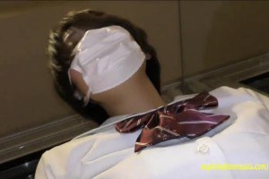 Masked Japanese schoolgirl sucks and rides dick after getting fingered