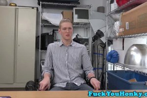 Jock interviewed before white on black blow job