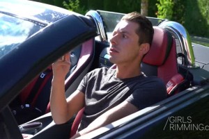 Rebecca hot blonde girl fucked on the hood of the sportscar