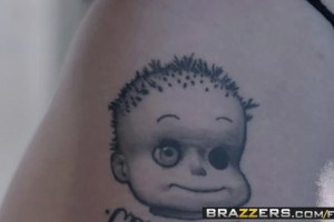 Katrina Jade fucks hot lesbo Leigh Raven with a strapon