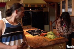 Raven Hart busty mommy having taboo sex with stepson