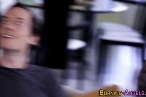 Harlow Harrison short haired MILF with big tits enjoys DP