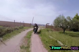 Beautiful biker girl fucked outdoors by her man