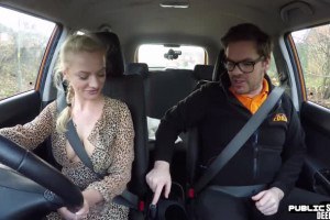 Busty euro publicly fucked before having blowjob in the car