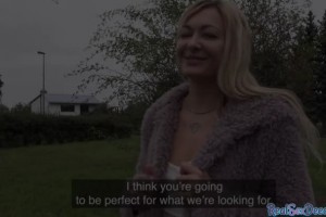 Blonde european amateur agrees to fuck in park