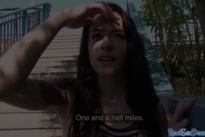 Pulled goth amateur giving head in exchange of some cash