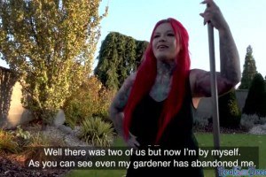 Public sex with busty goth neighbour 