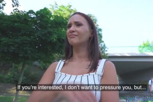 Babe with nice tits gets picked up outside and fucked 