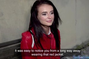 Beautiful brunette eurobabe picked up and fucked hard