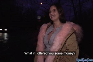 Roundass euro student bends over and gives bj for cash