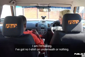 Curvy UK MILF rides black guy in car before doggystyle sex