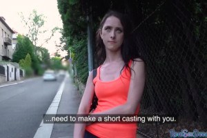 Skinny Czech teen fucked outdoor for some quick cash