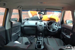 Asian driving student public fucked outdoor in car by tutor