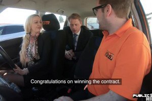 Fakeboobs MILFY public nailed in car by husband