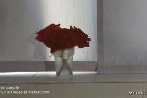 Attractive teen taking her bath naked